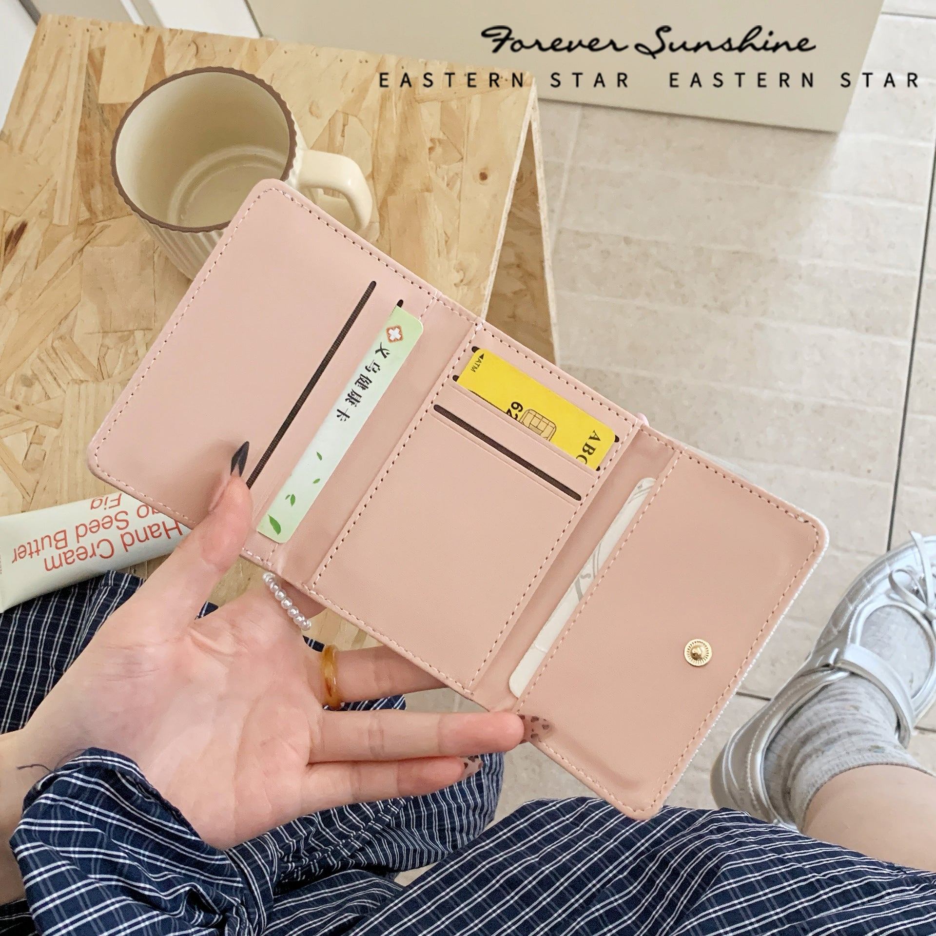 Cute Cat Leather Wallet Keychain