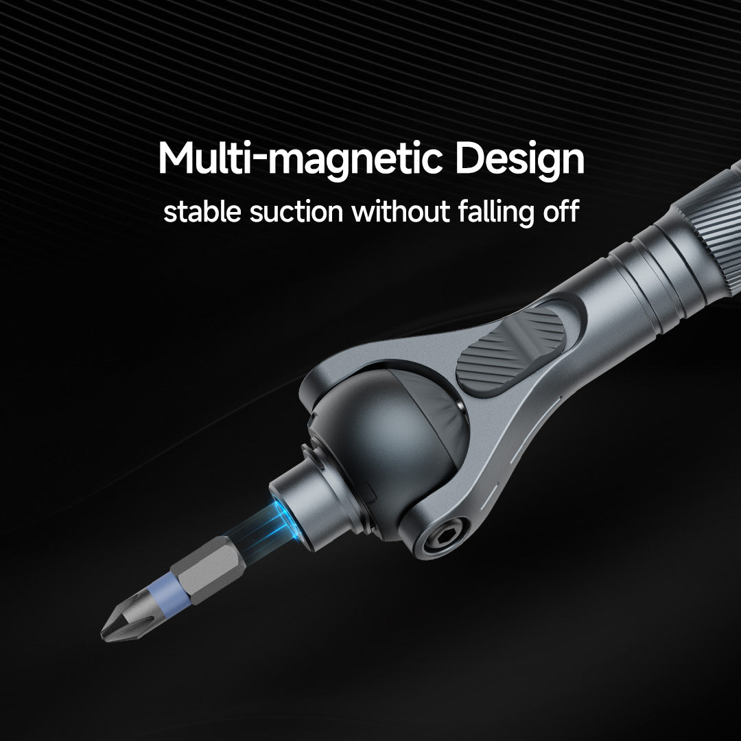 ATuMan RS2 Ratchet Screwdriver Set – 28-Piece S2 Magnetic Bits with Extendable Handle & 180° Ratchet Head