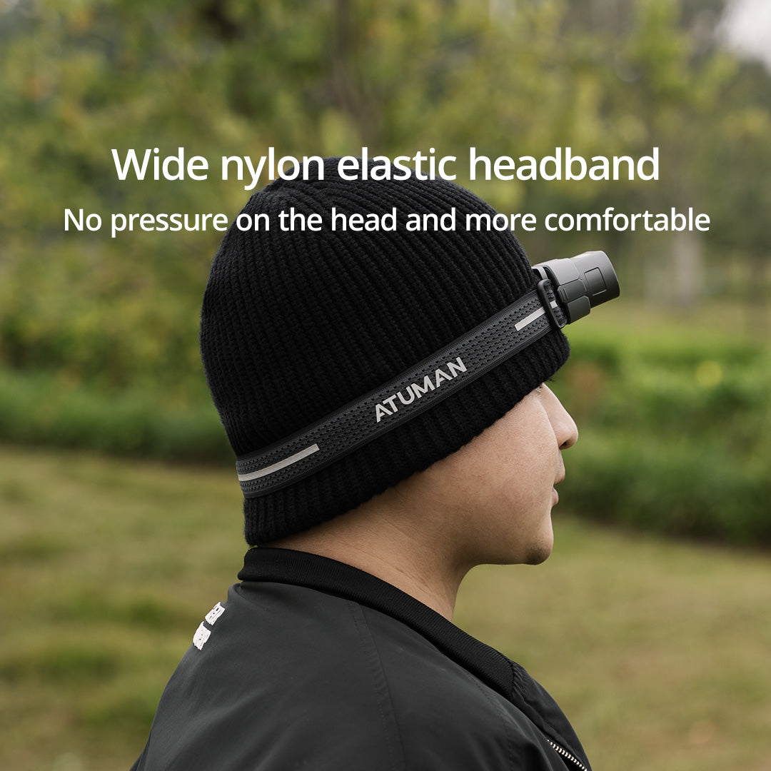 ATUMAN MH1 Multifuction  Dual control Head Flashlight Outdoor LED Sensor Hat Clip Lamp