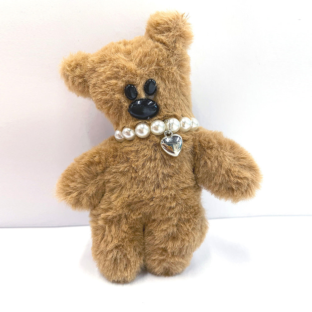 Pearl Necklace Brown Bear Stacks Charm