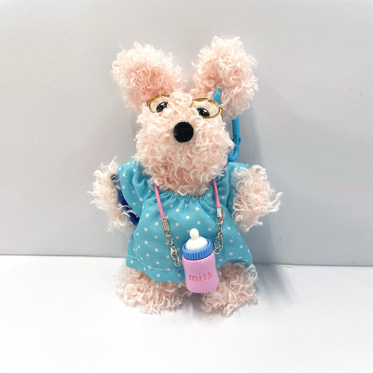 Pink Bunny Wear Glasses Stacks Charm