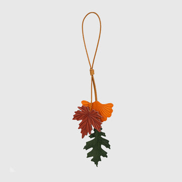 Maple Leaf Ginkgo Leaf Leather Charm