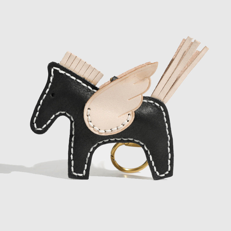 Winged Horse Leather Charm