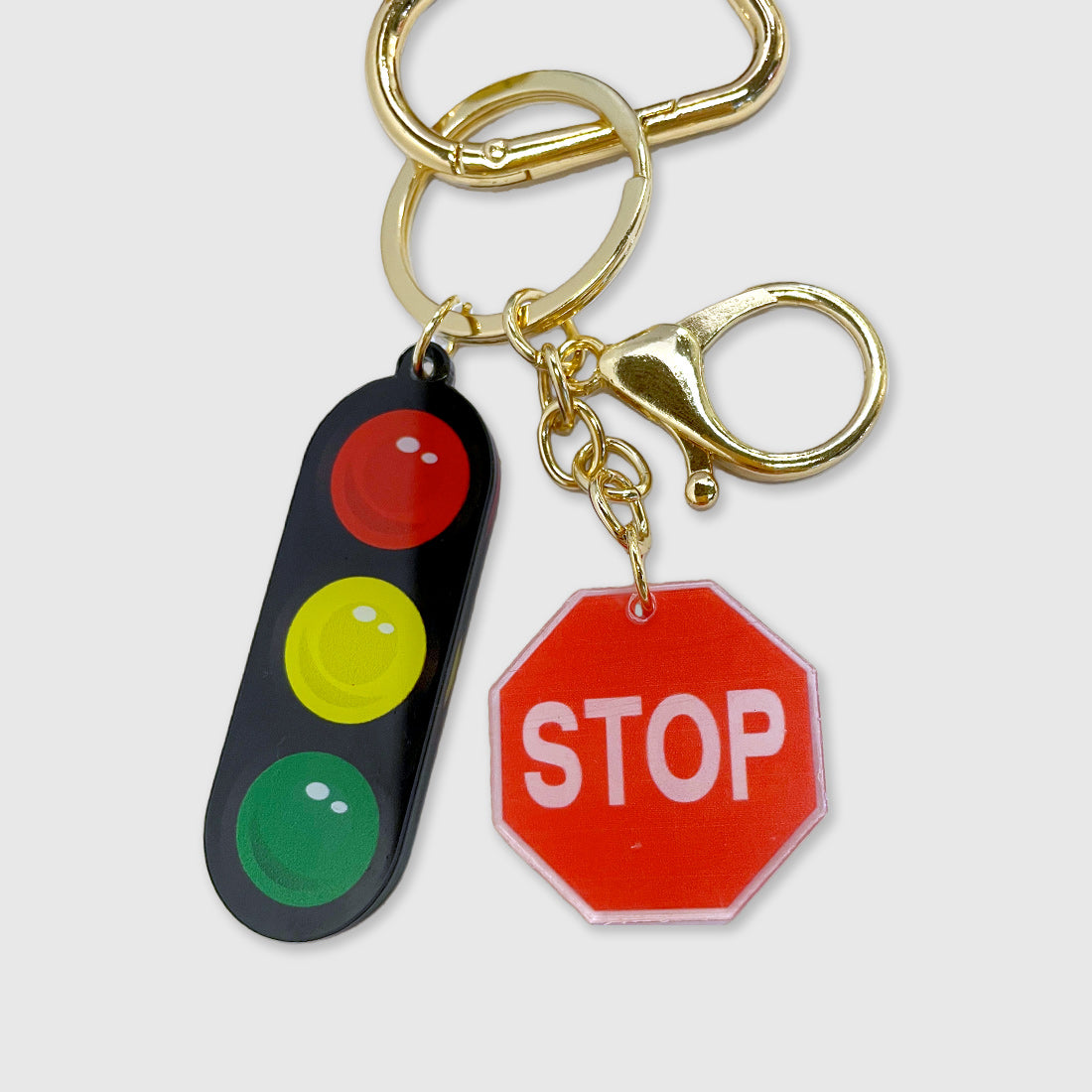 Red Bus Traffic Lights Stacks Charm