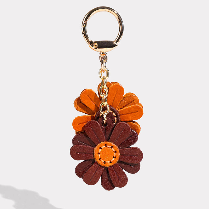 Genuine Leather Daisy Charm
