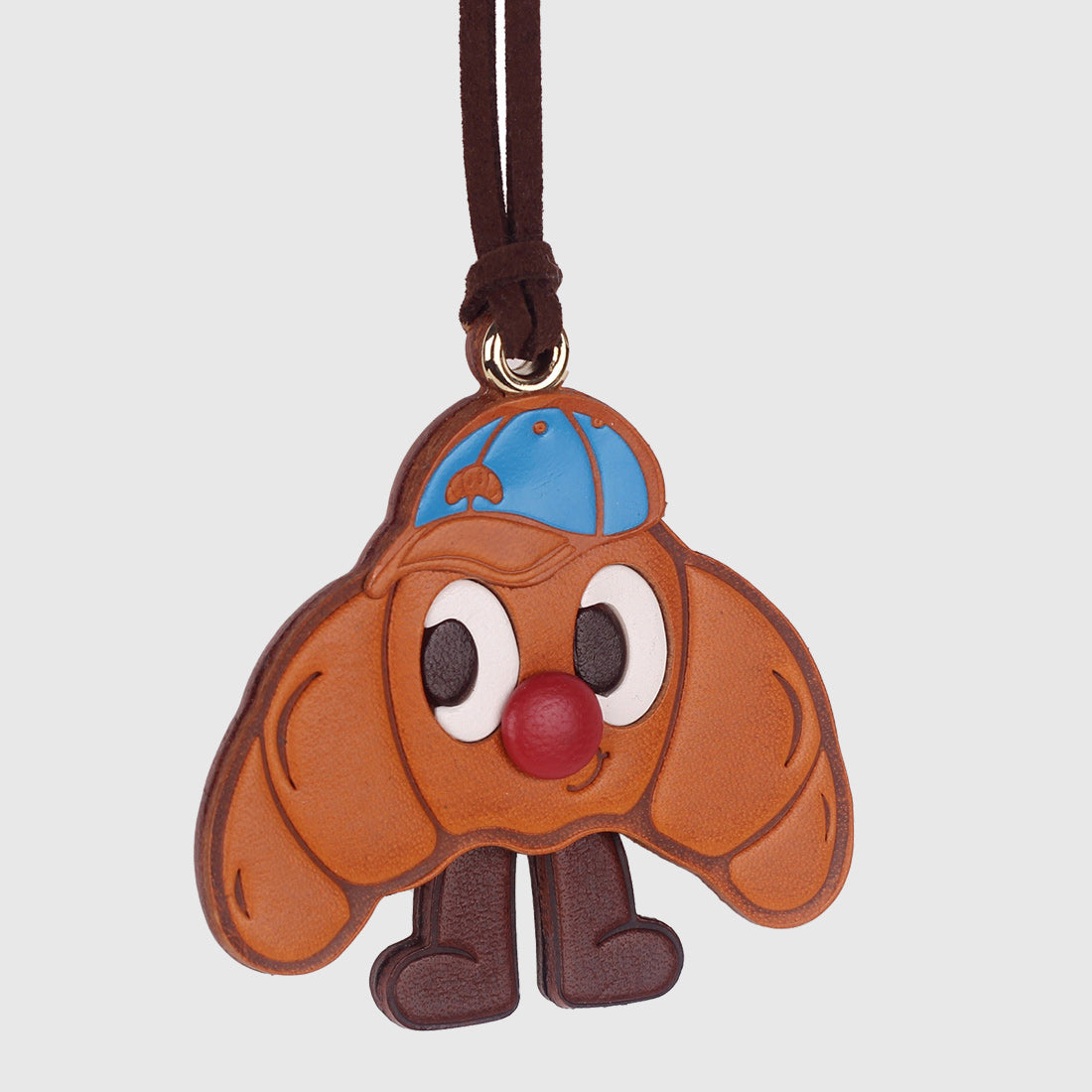 Baseball Cap Croissant Leather Charm