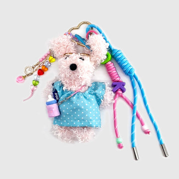 Pink Bunny Wear Glasses Stacks Charm