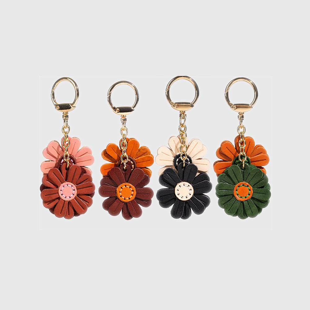 Genuine Leather Daisy Charm