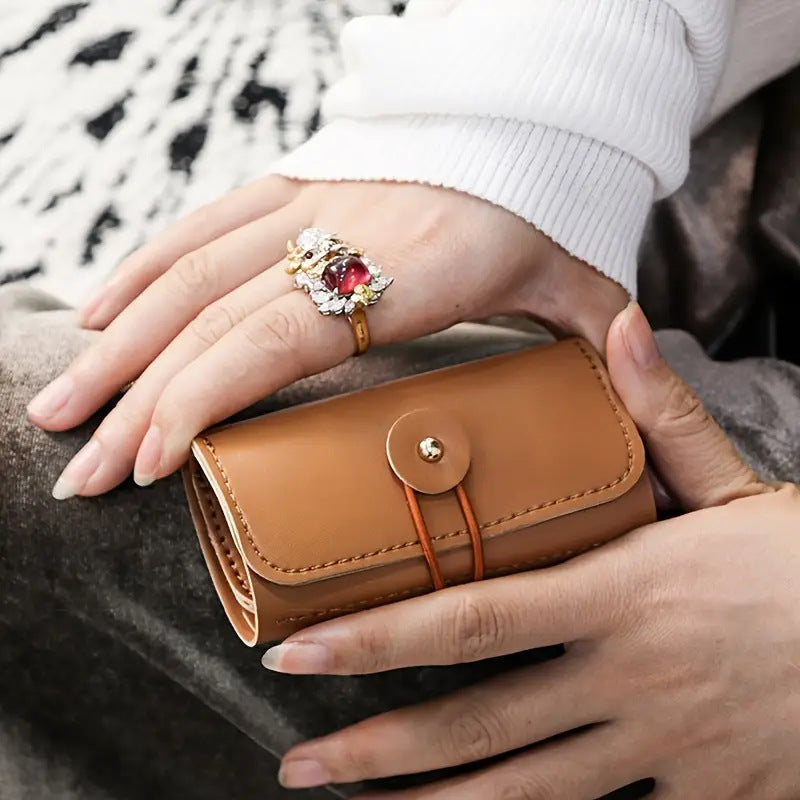Foldable Leather Jewelry Organizer Case