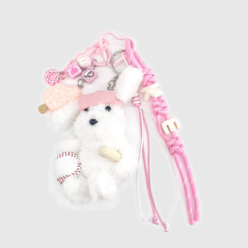 Plush Lamb Playing Baseball Stacks Charm