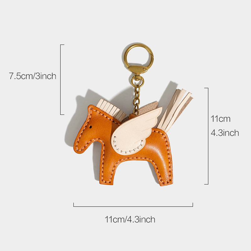 Winged Horse Leather Charm