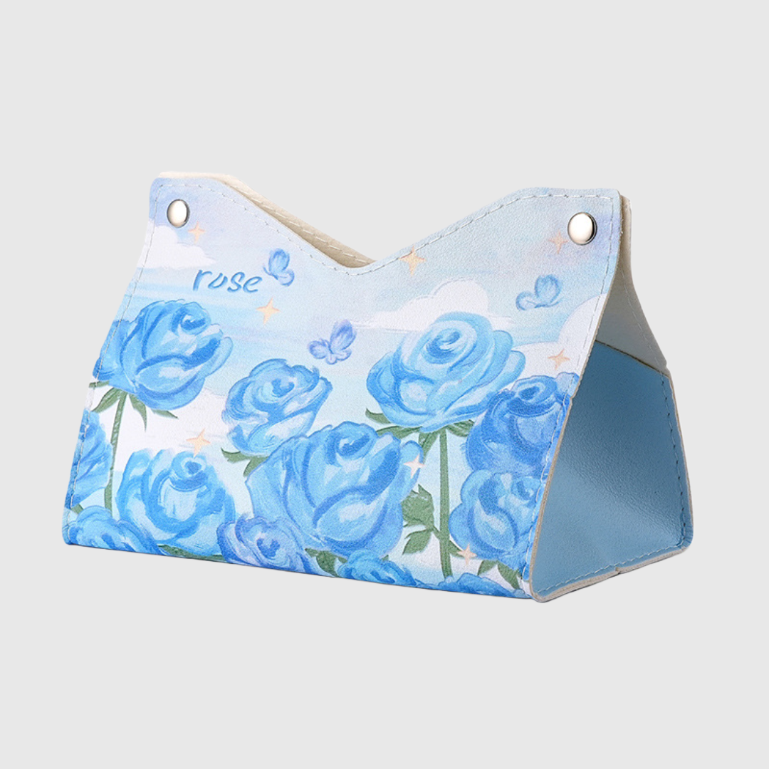 Printed Leather Tissue Box Cover