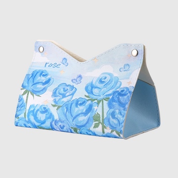 Printed Leather Tissue Box Cover