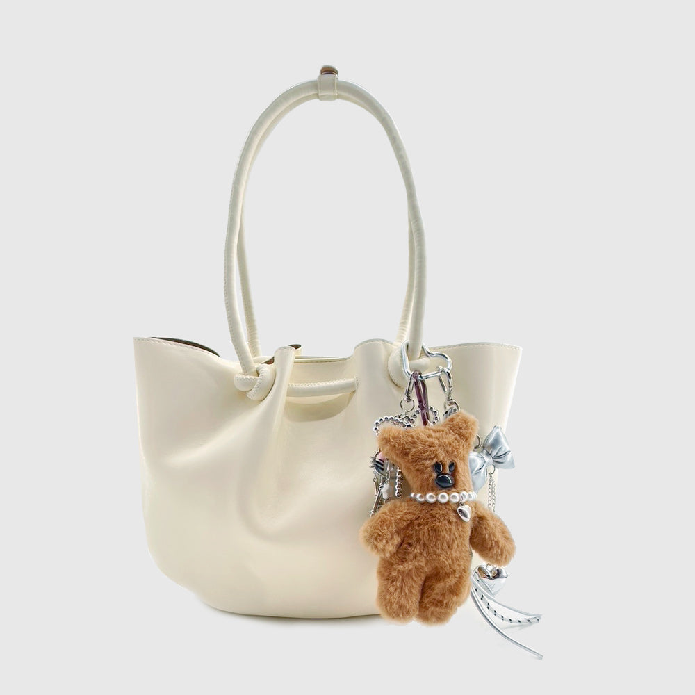 Pearl Necklace Brown Bear Stacks Charm