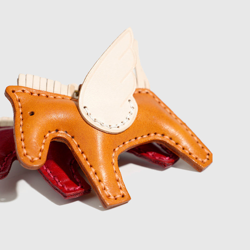 Winged Horse Leather Charm
