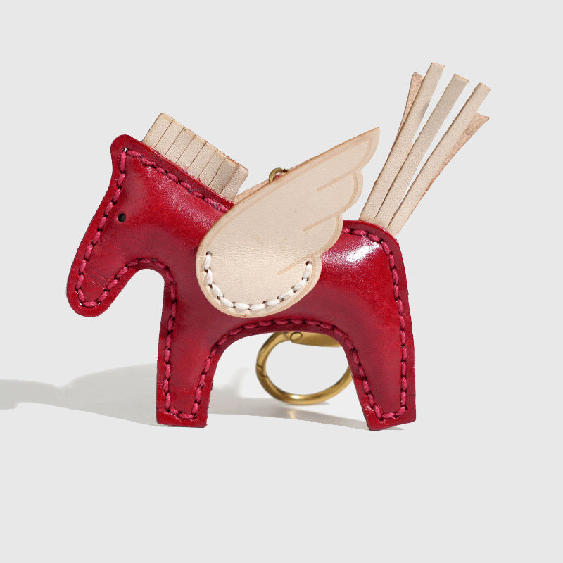 Winged Horse Leather Charm