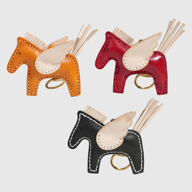 Winged Horse Leather Charm