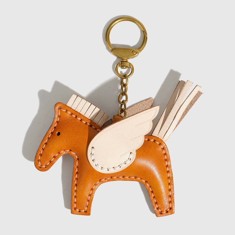 Winged Horse Leather Charm