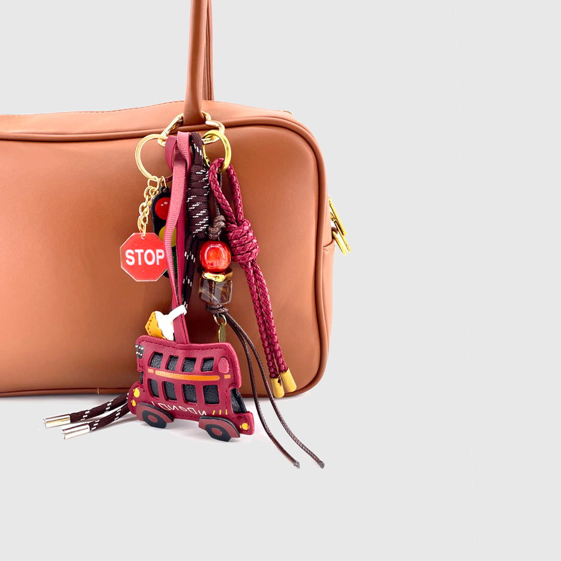 Red Bus Traffic Lights Stacks Charm