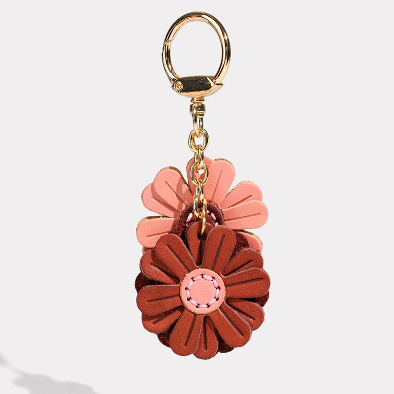 Genuine Leather Daisy Charm