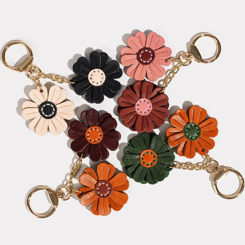 Genuine Leather Daisy Charm