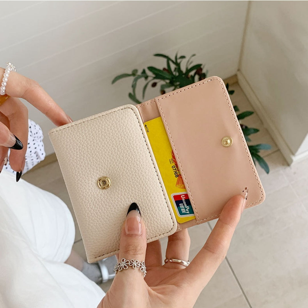 Cute Cat Leather Wallet Keychain