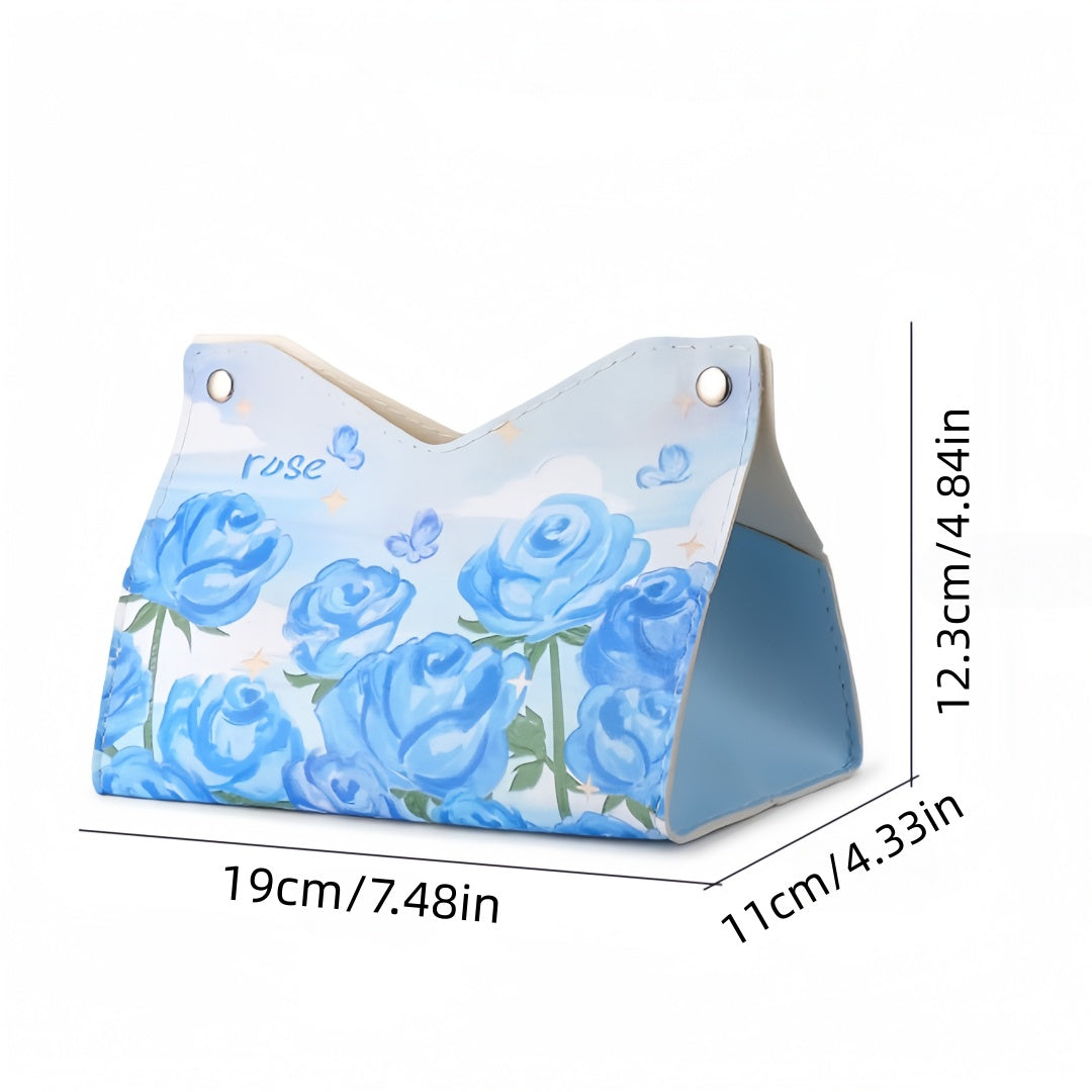 Printed Leather Tissue Box Cover