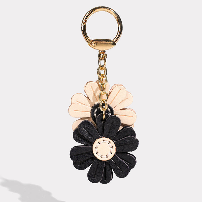 Genuine Leather Daisy Charm