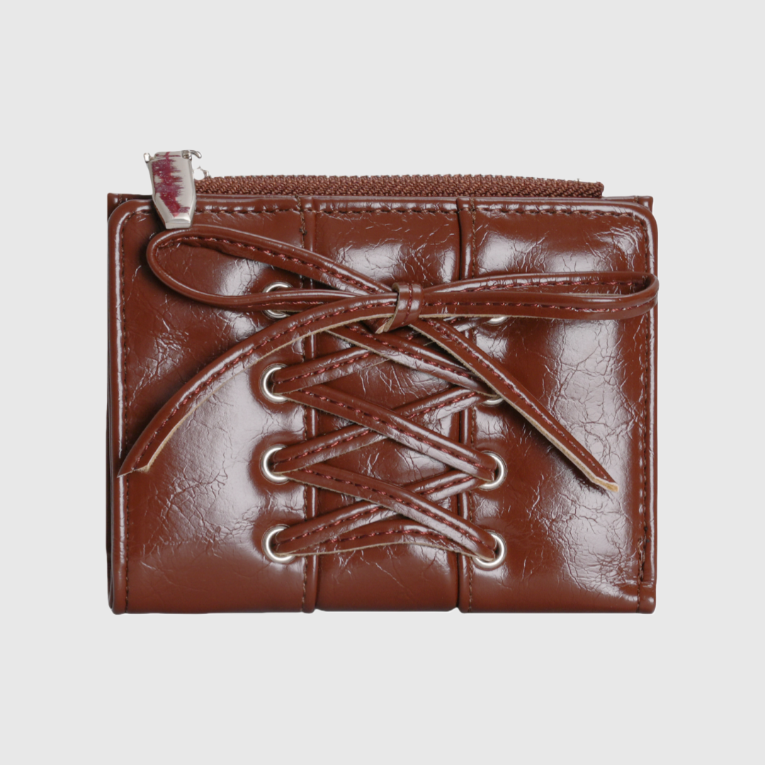 Bow Tie Short Leather Wallet