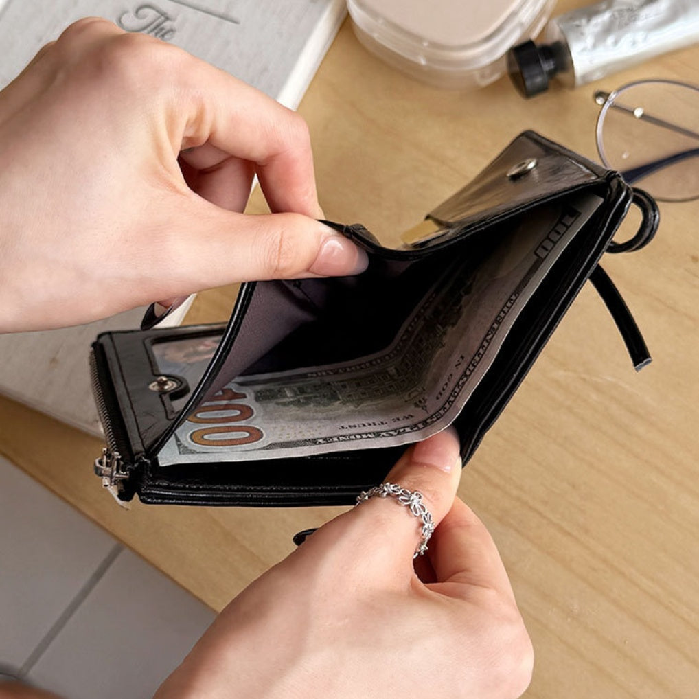 Bow Tie Short Leather Wallet