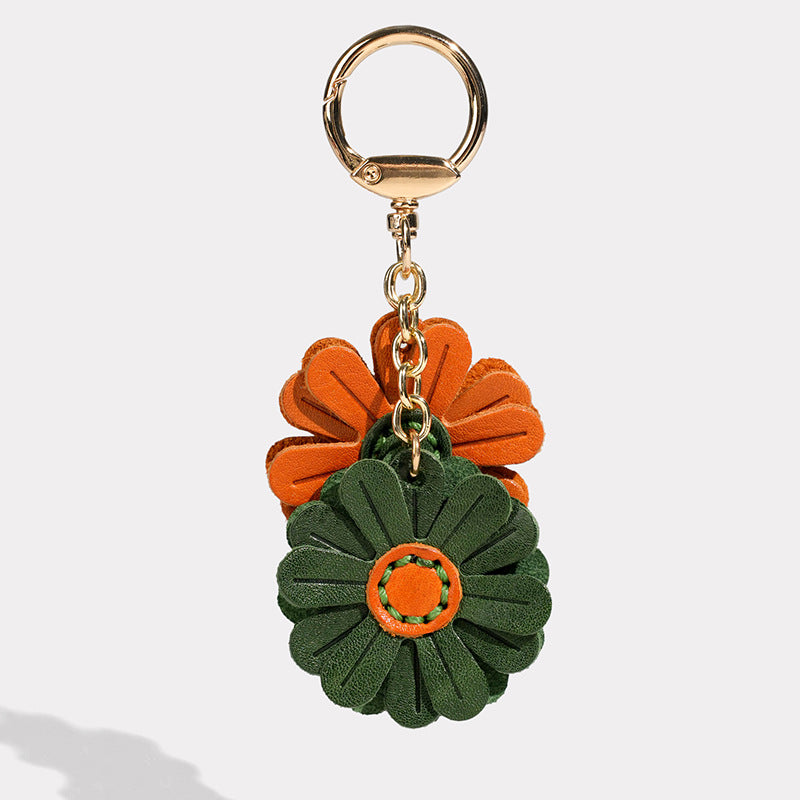 Genuine Leather Daisy Charm
