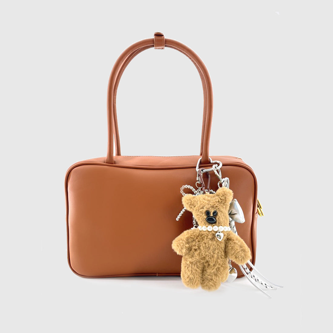 Pearl Necklace Brown Bear Stacks Charm