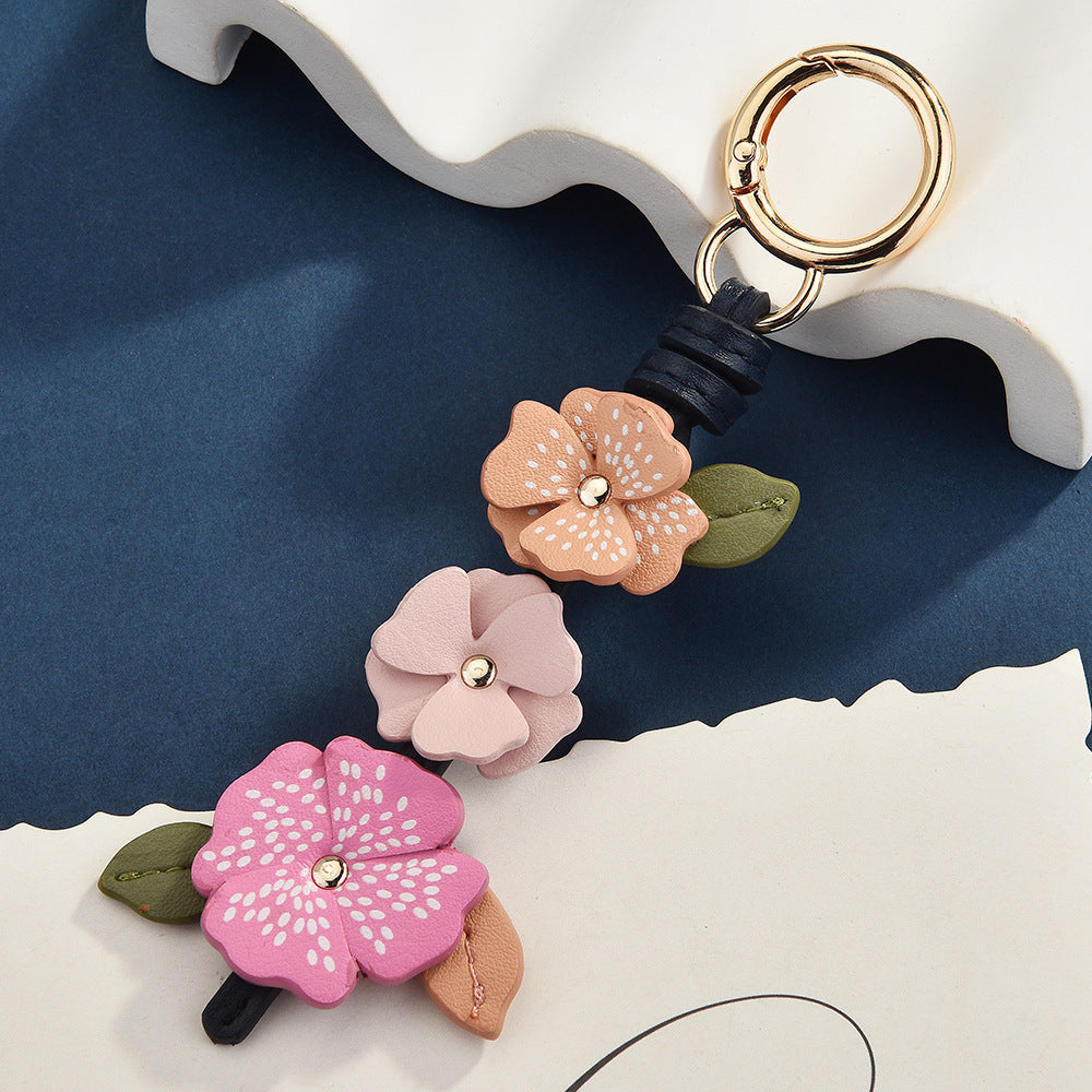 Colorful Leather Flowers Charm