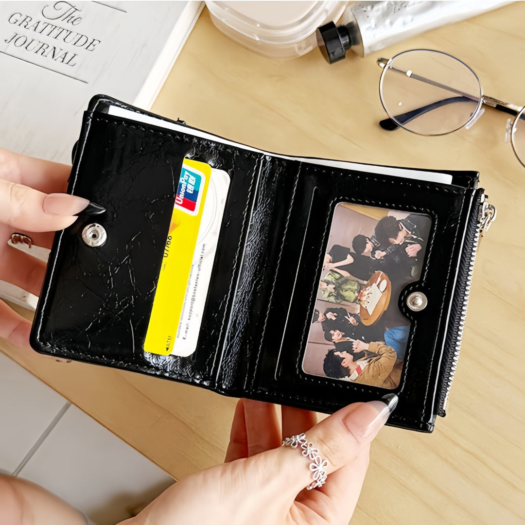 Bow Tie Short Leather Wallet
